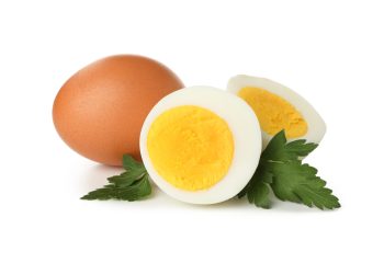 Hard boiled eggs isolated on white background